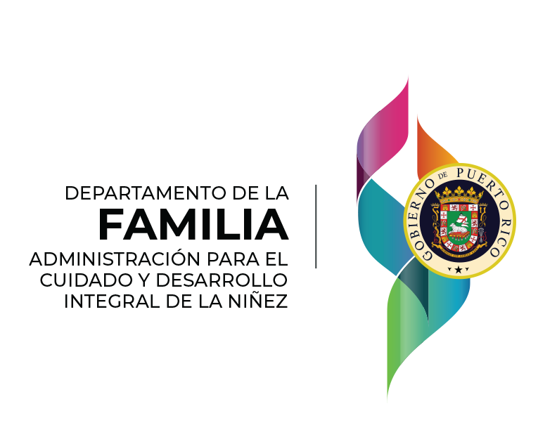 Logo Administración para el Cuidado y Desarrollo Integral de la Niñez (Dpto. Familia)